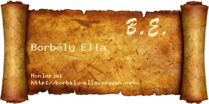 Borbély Ella névjegykártya